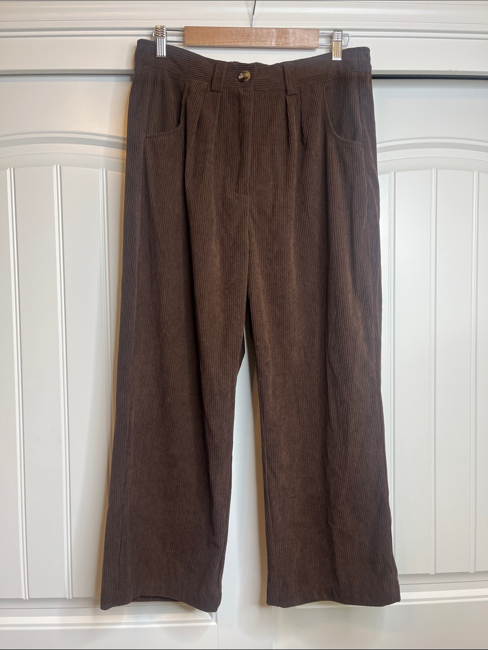 Women’s Halara Brown Mid Rise Zipper Pocket Plus Size Corduroy Casual Pants